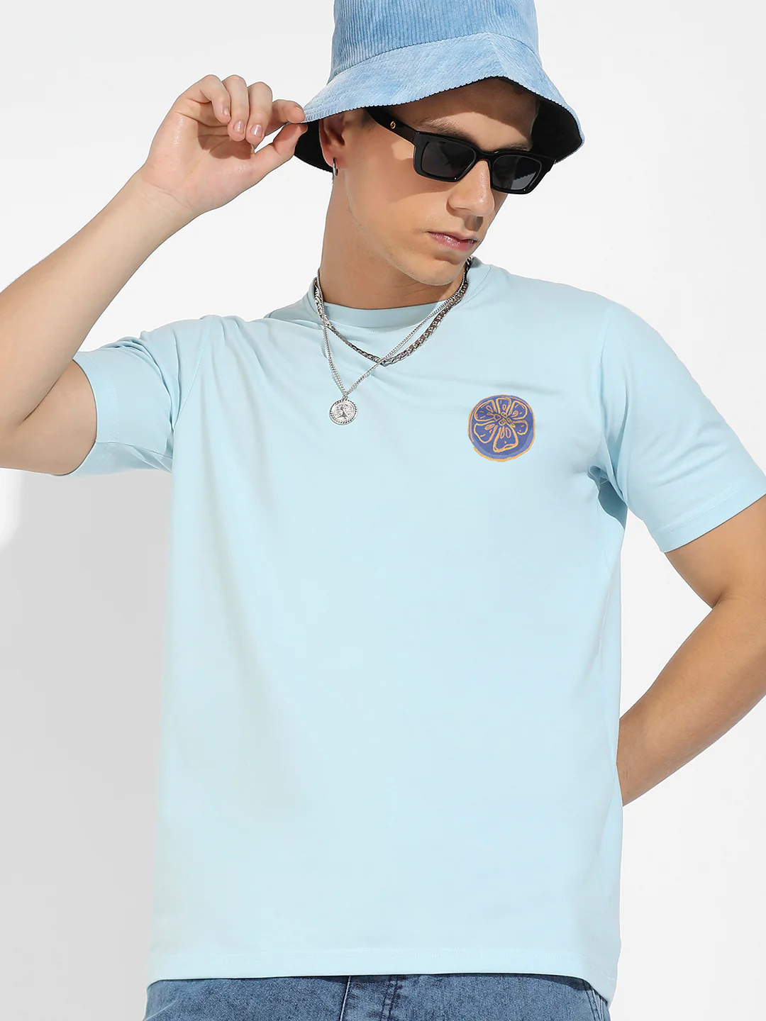 Icy Blue Basic Regular Fit T-Shirt - Image 2