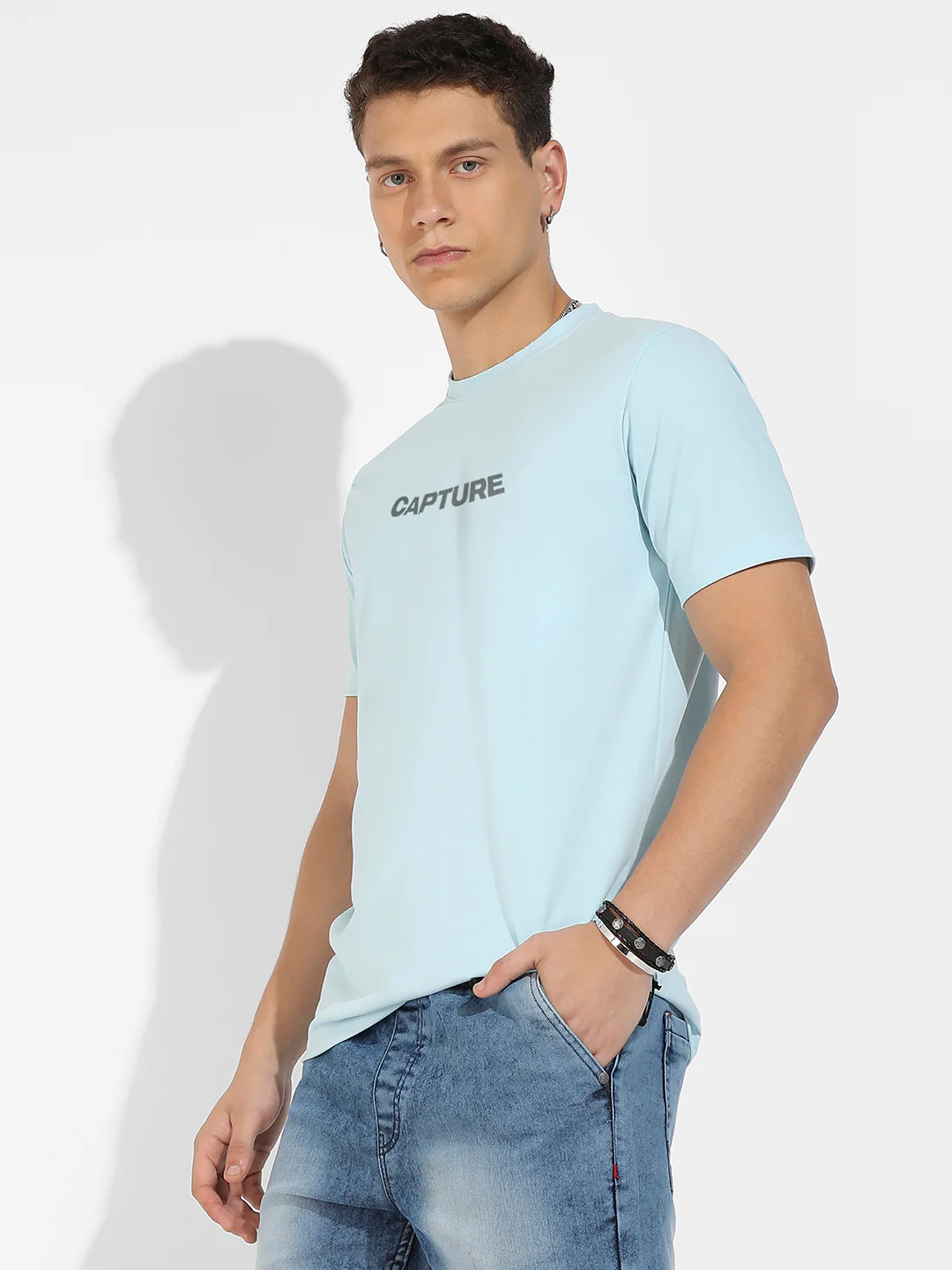 Icy Blue Basic Regular Fit T-Shirt - Image 4