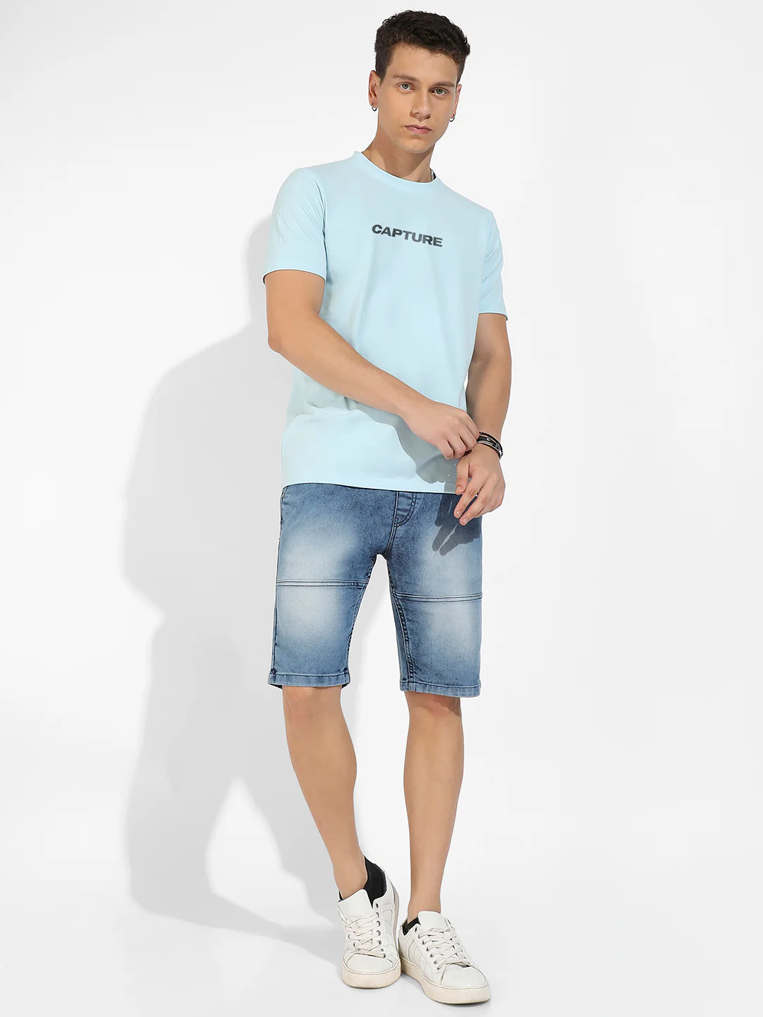 Icy Blue Basic Regular Fit T-Shirt - Image 5