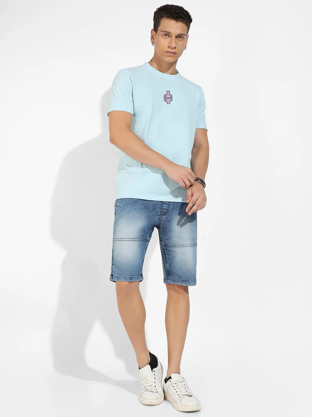 Icy Blue Basic Regular Fit T-Shirt - Image 5