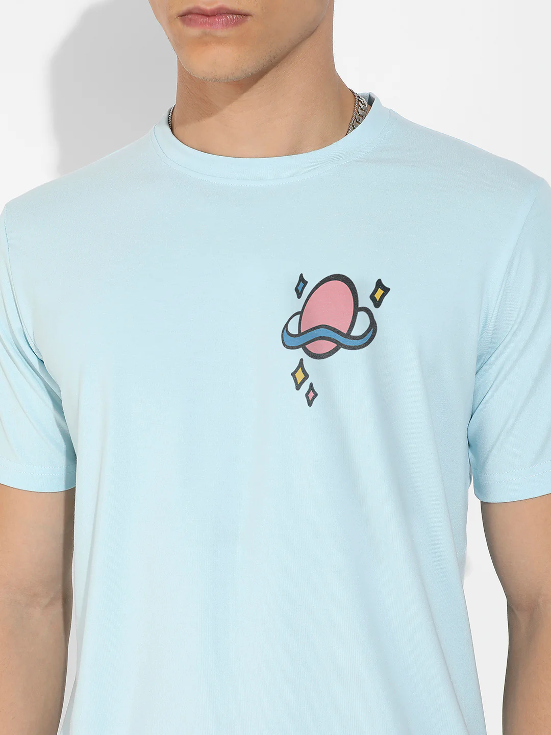 Icy Blue Basic Regular Fit T-Shirt - Image 7