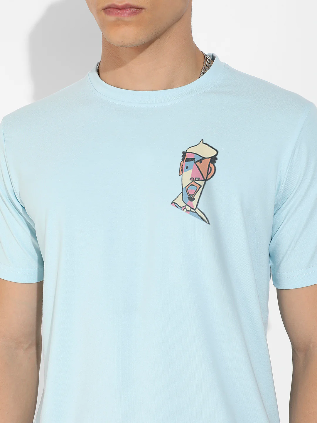 Icy Blue Basic Regular Fit T-Shirt - Image 7