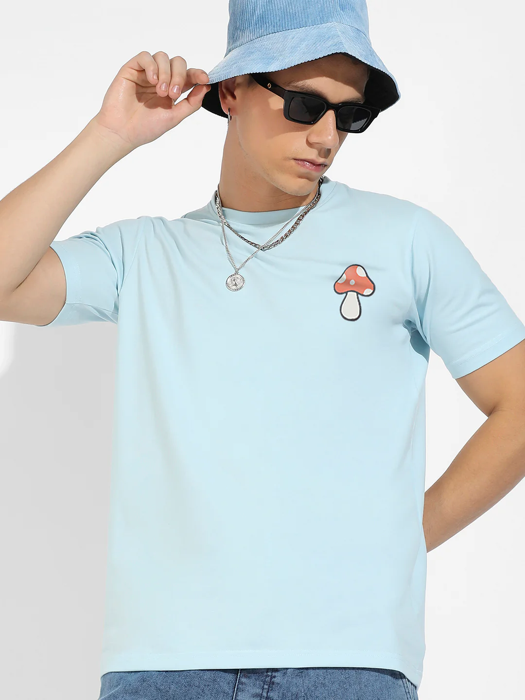 Icy Blue Basic Regular Fit T-Shirt - Image 2
