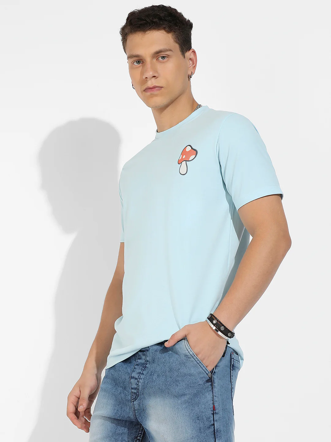 Icy Blue Basic Regular Fit T-Shirt - Image 4