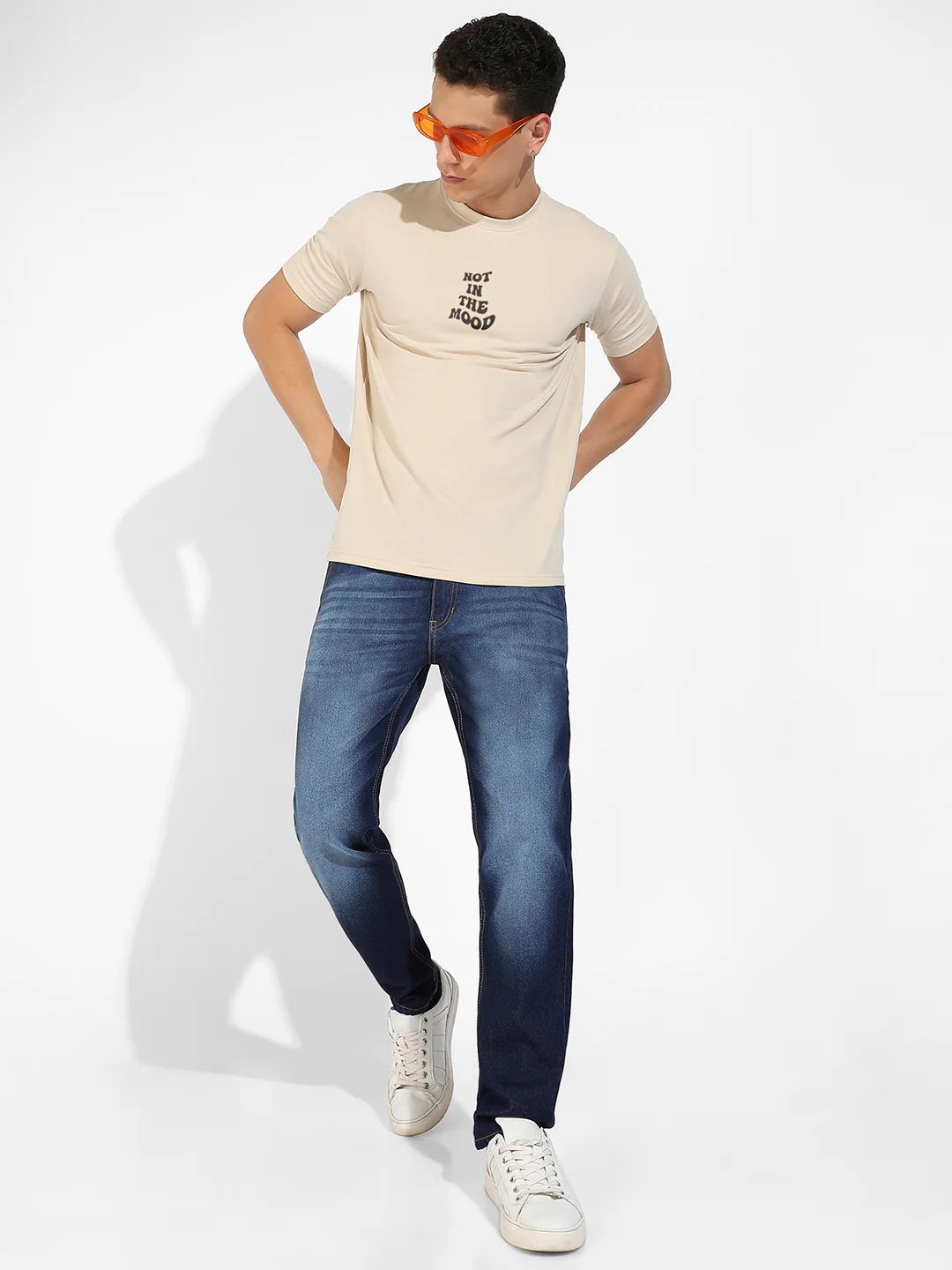 Beige Basic Regular Fit T-Shirt - Image 6