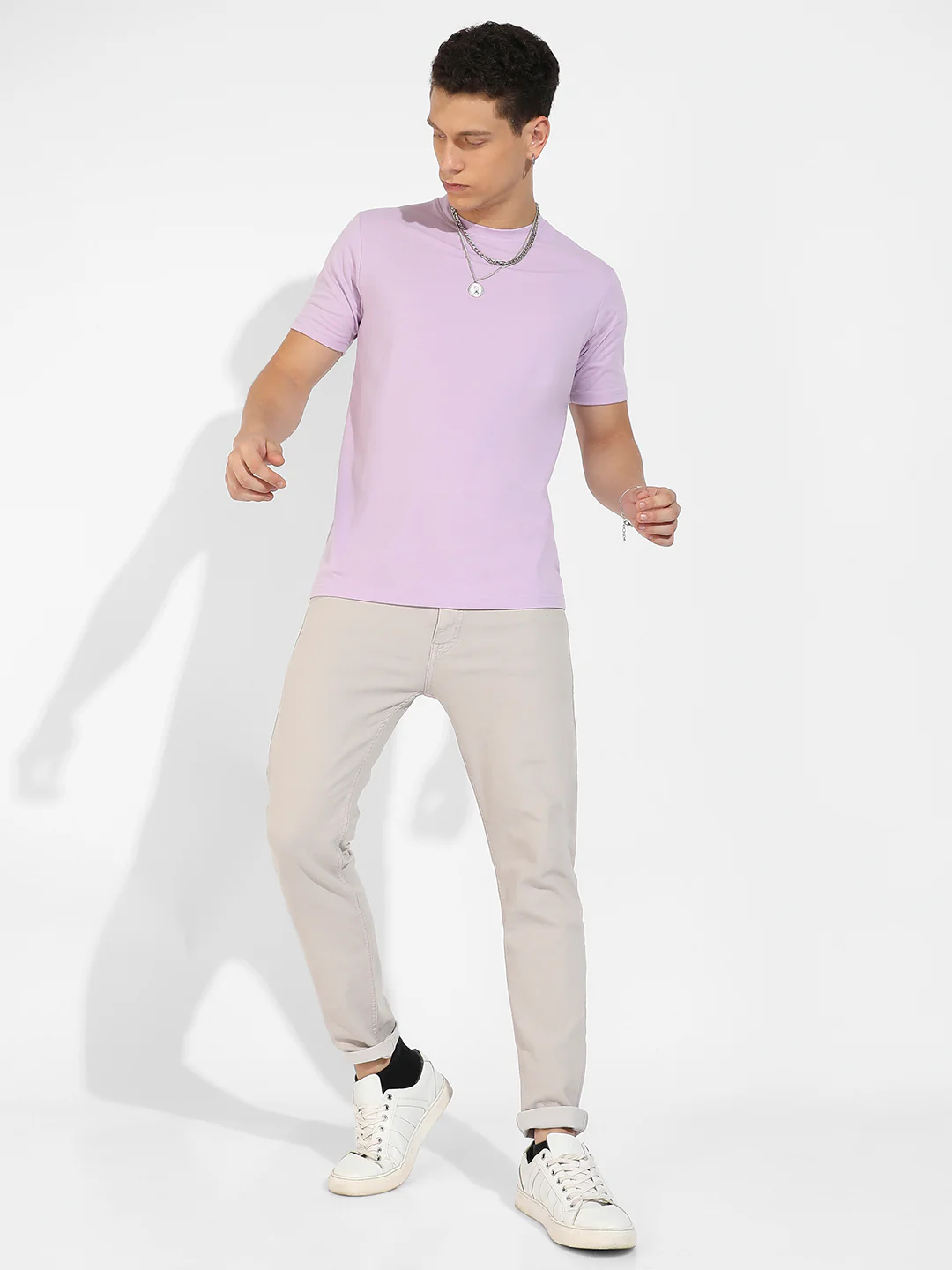Lilac Basic Regular Fit T-Shirt - Image 5