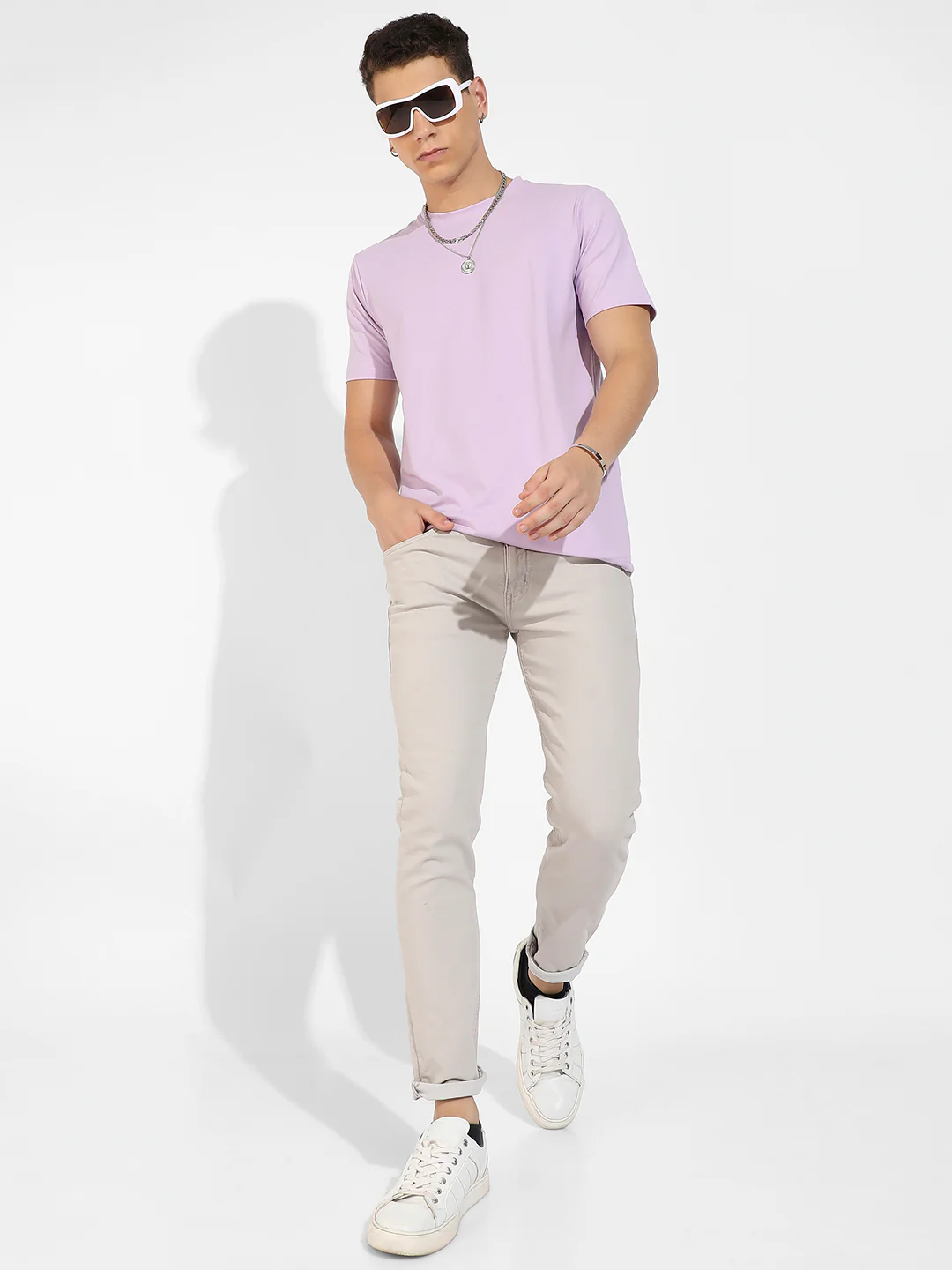 Lilac Basic Regular Fit T-Shirt - Image 6
