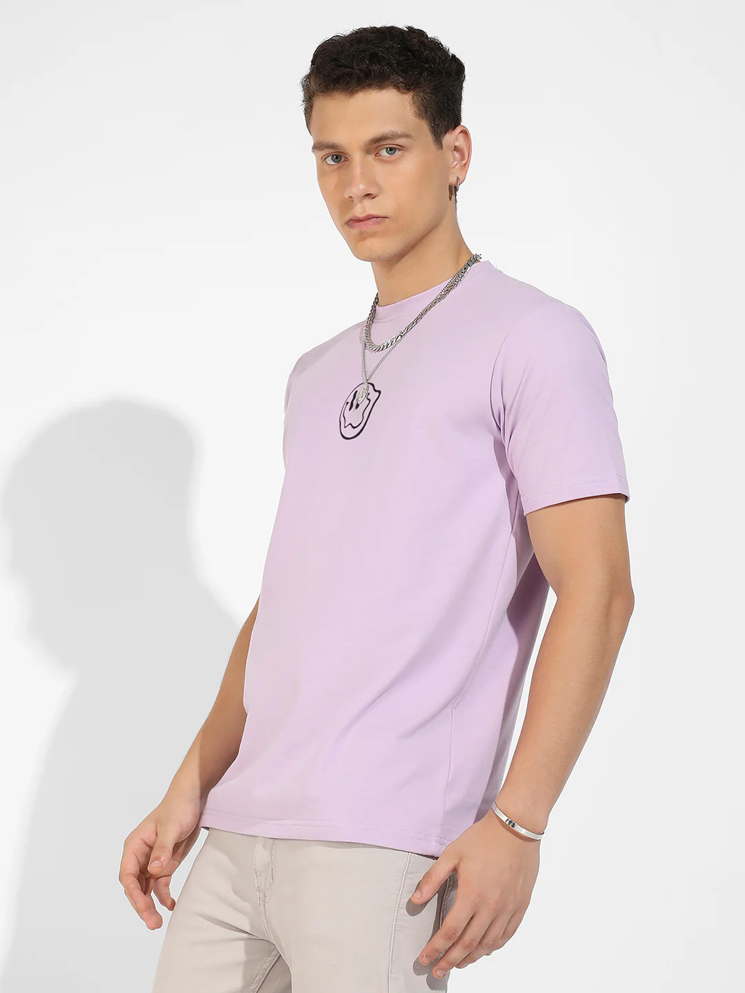 Lilac Basic Regular Fit T-Shirt - Image 4