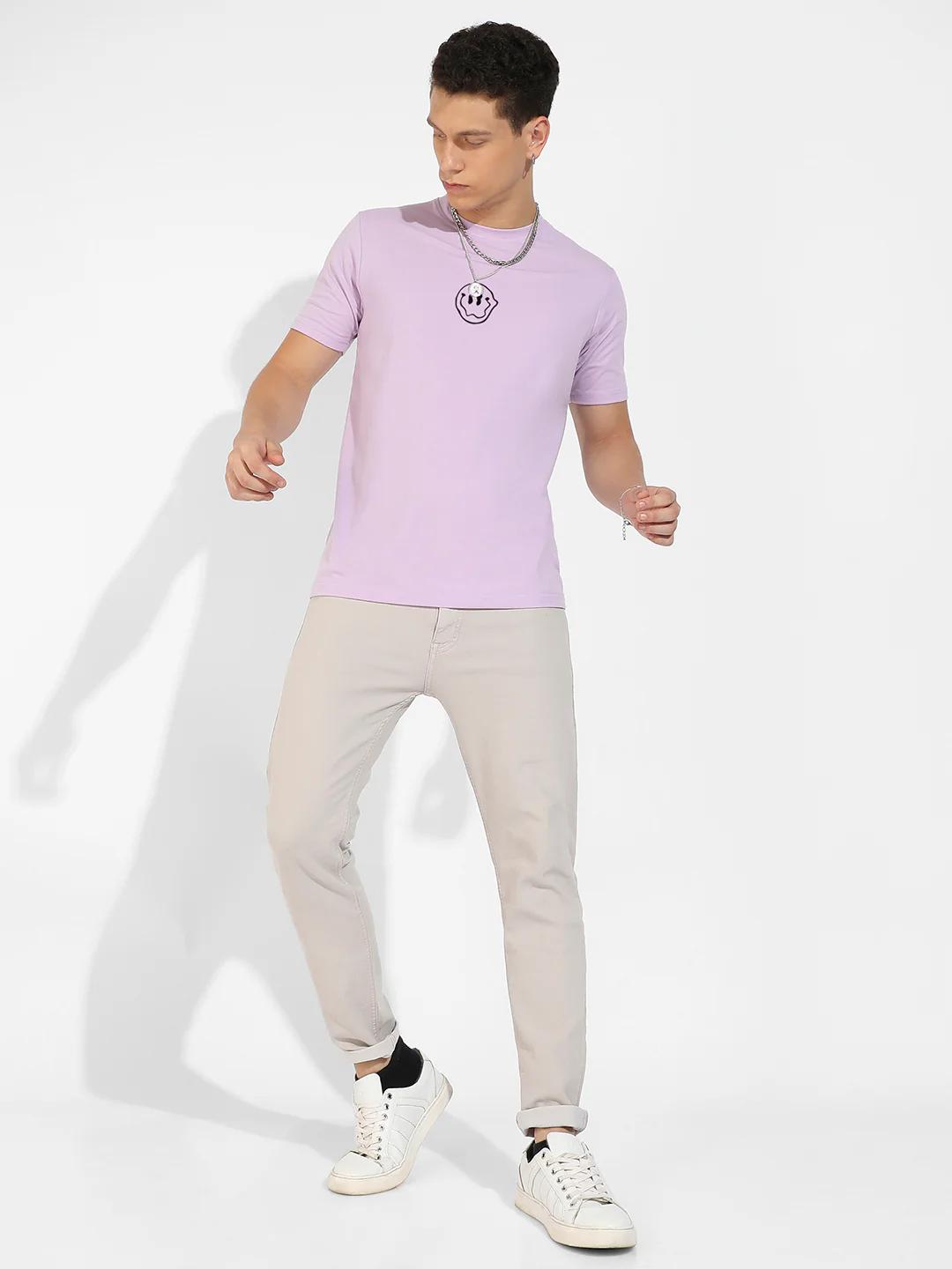 Lilac Basic Regular Fit T-Shirt - Image 5