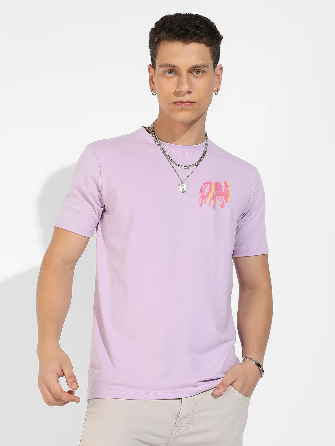 Lilac Basic Regular Fit T-Shirt - Image 3