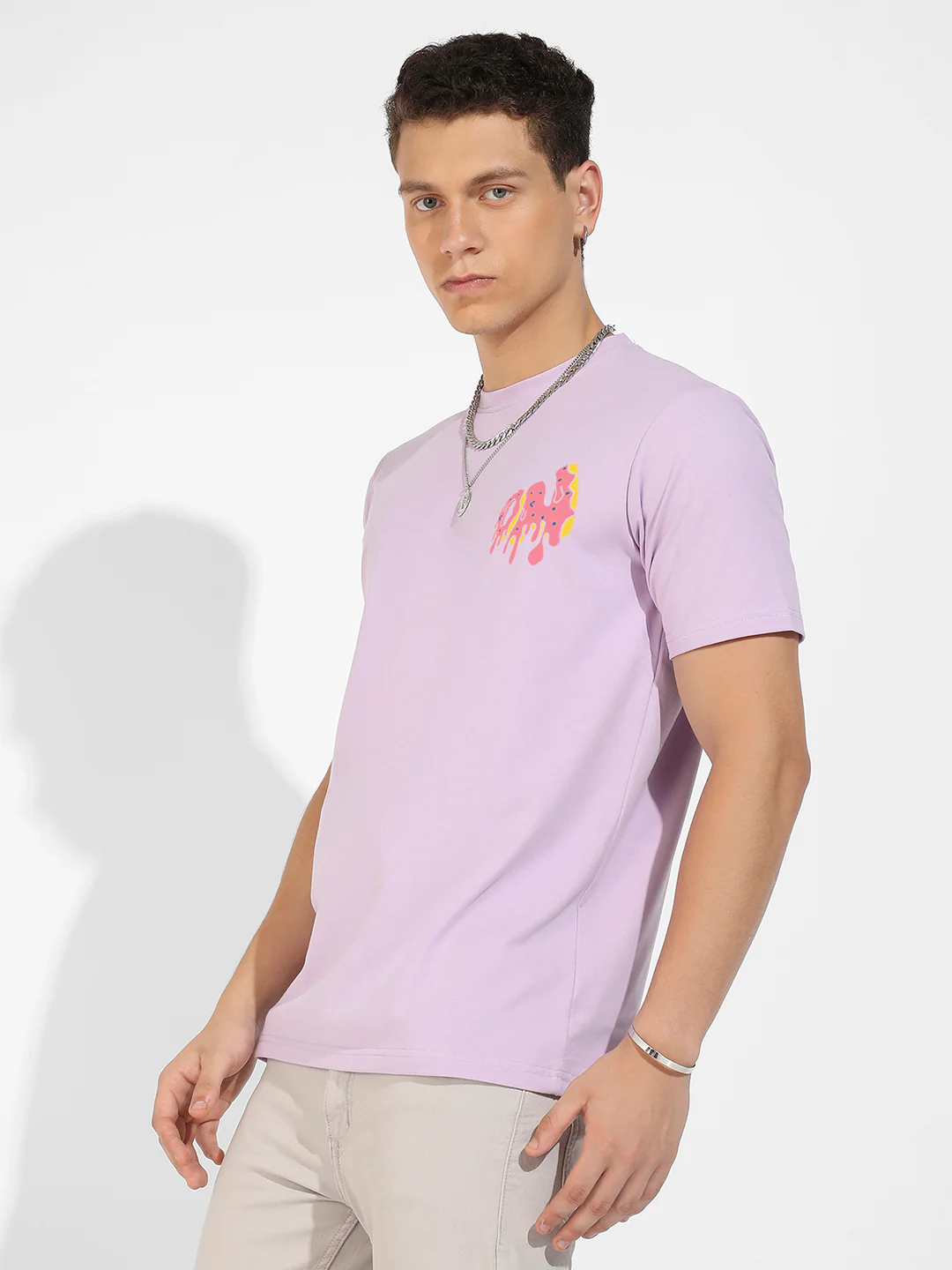 Lilac Basic Regular Fit T-Shirt - Image 4