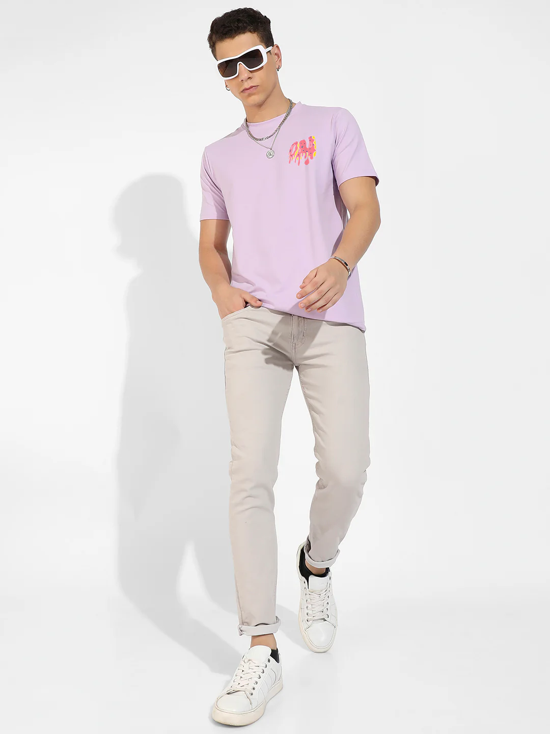 Lilac Basic Regular Fit T-Shirt - Image 6