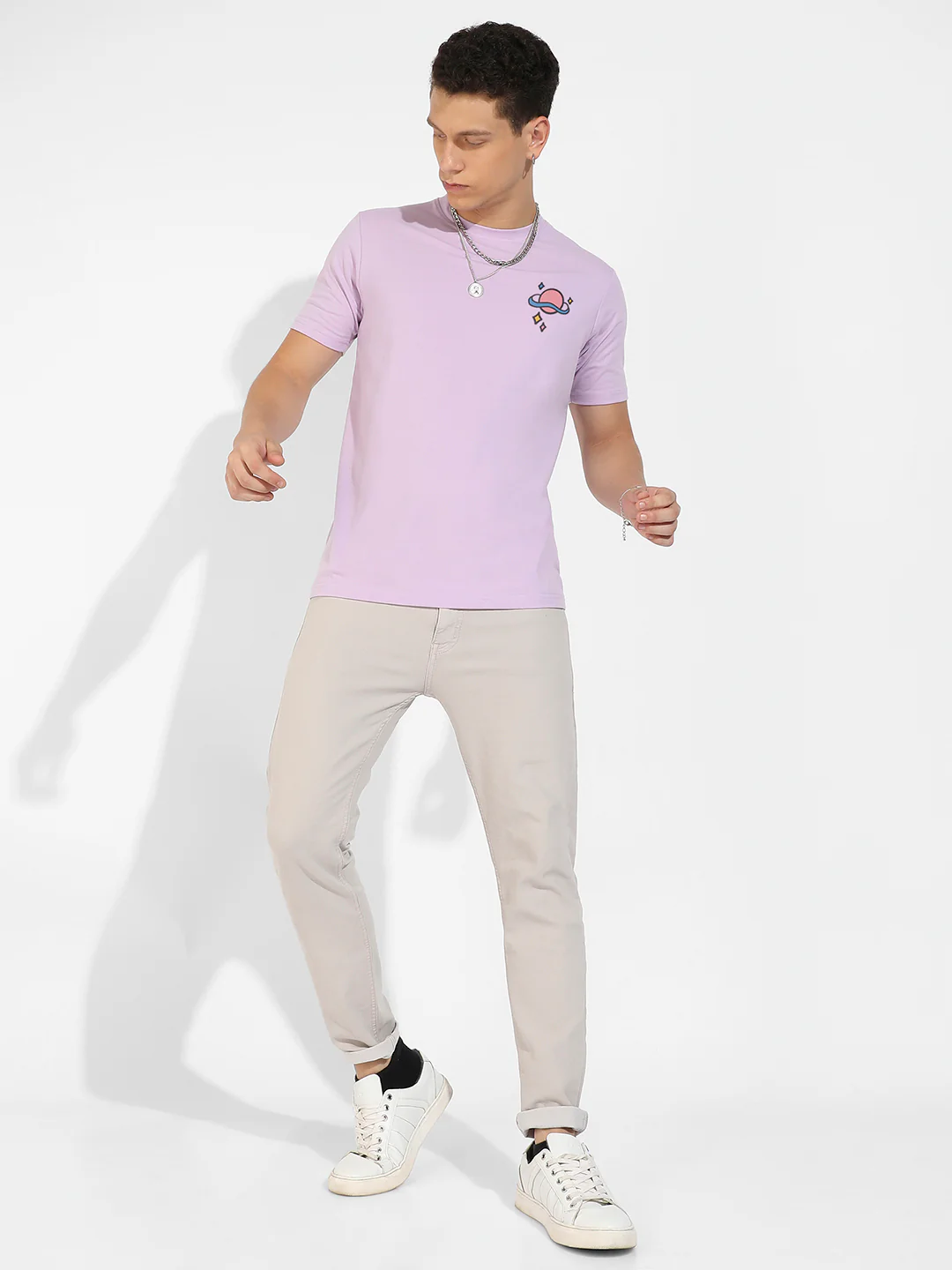 Lilac Basic Regular Fit T-Shirt - Image 5