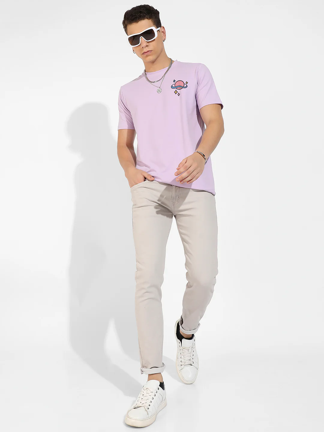 Lilac Basic Regular Fit T-Shirt - Image 6