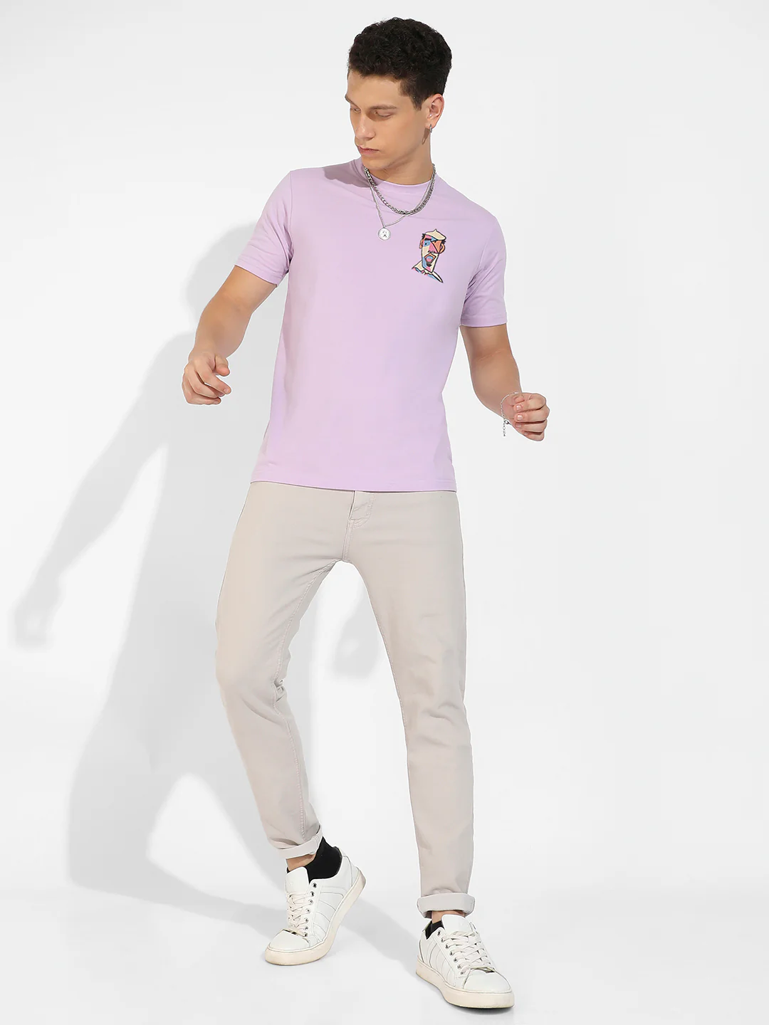 Lilac Basic Regular Fit T-Shirt - Image 5