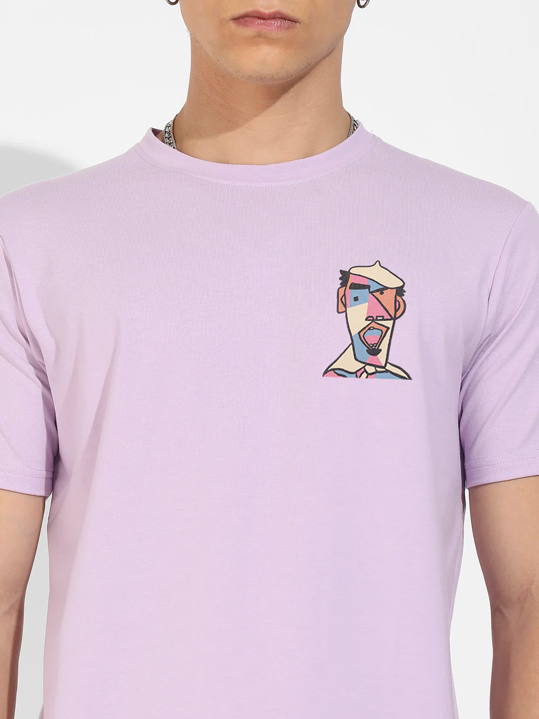 Lilac Basic Regular Fit T-Shirt - Image 7
