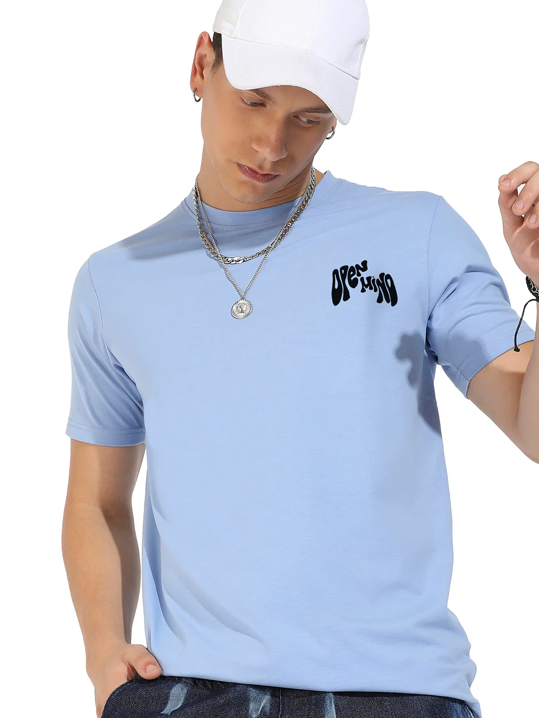 Icy Blue Basic Regular Fit T-Shirt - Image 2