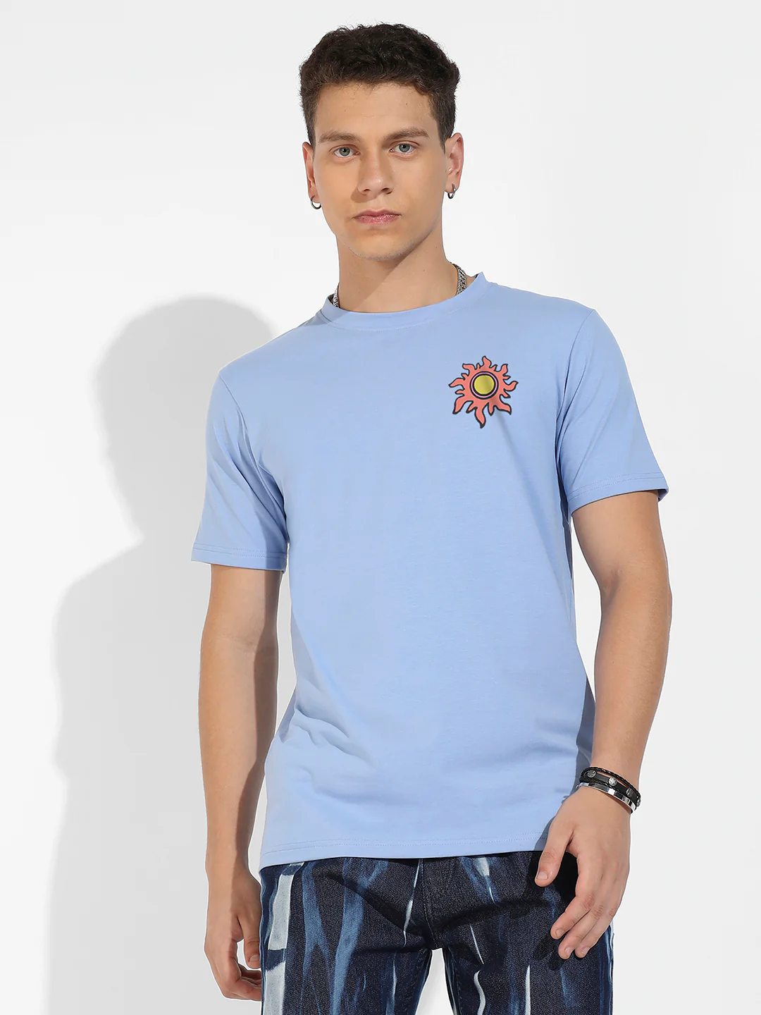 Icy Blue Basic Regular Fit T-Shirt - Image 3