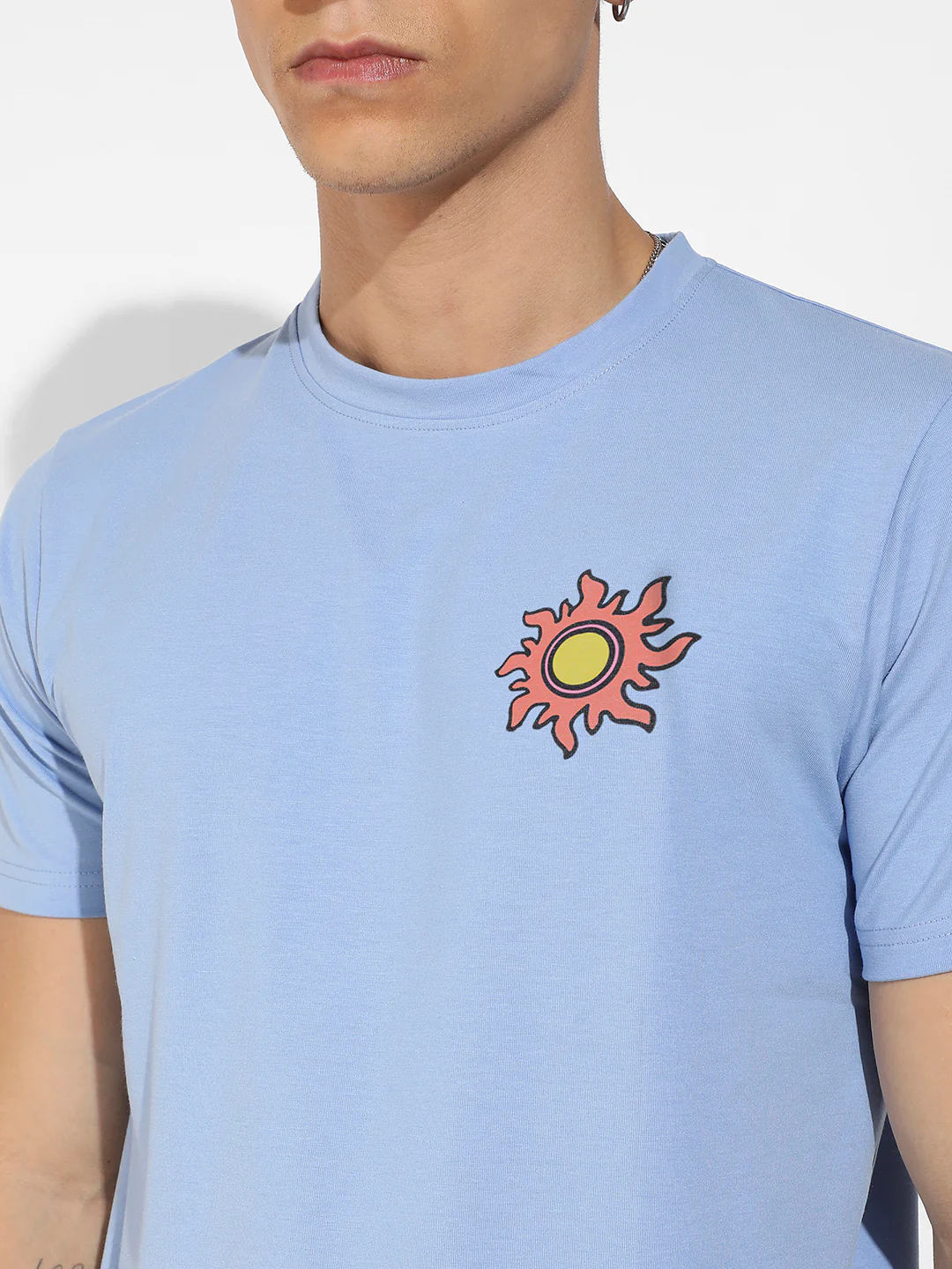 Icy Blue Basic Regular Fit T-Shirt - Image 7