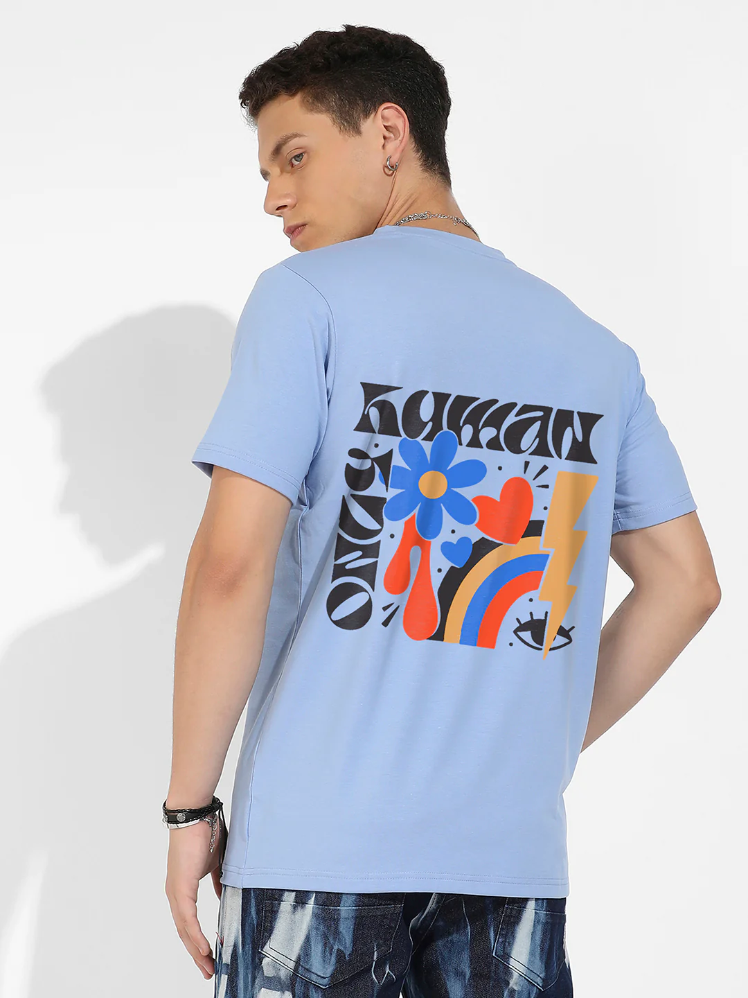 Icy Blue Basic Regular Fit T-Shirt