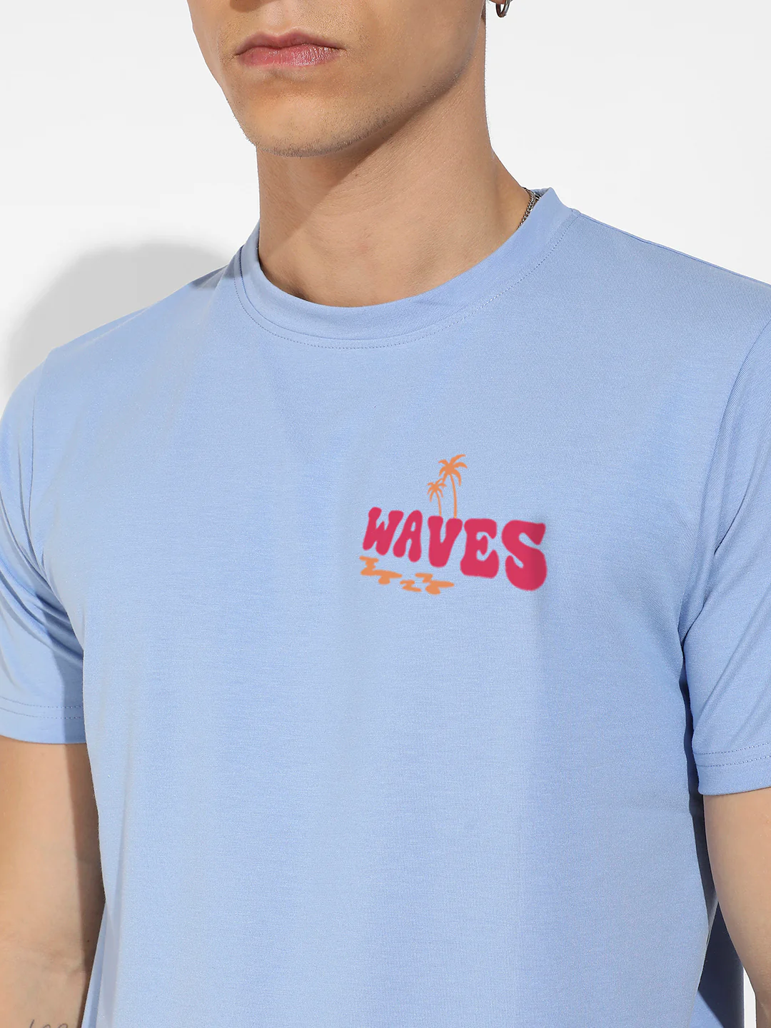 Icy Blue Basic Regular Fit T-Shirt - Image 7