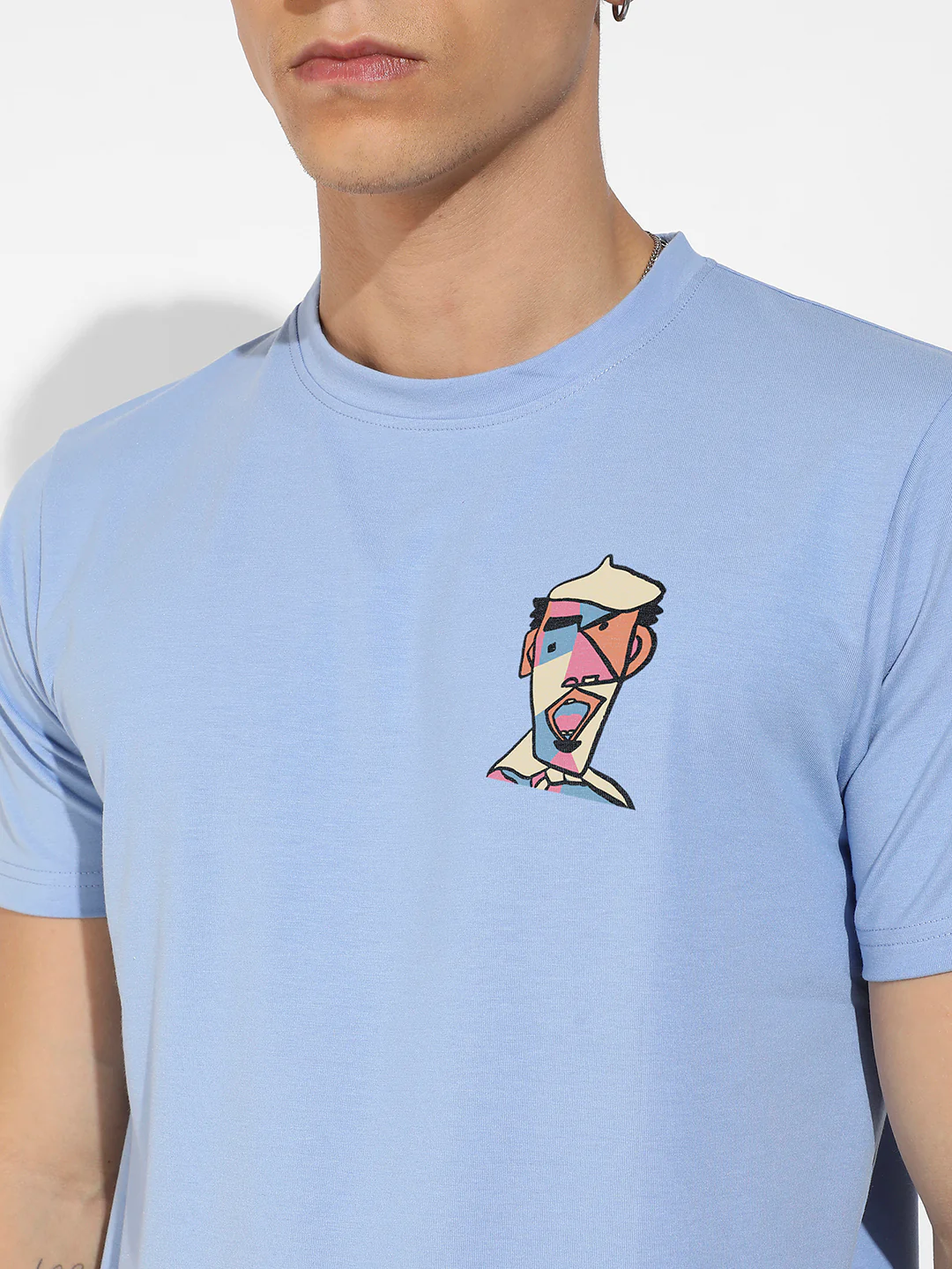 Icy Blue Basic Regular Fit T-Shirt - Image 7