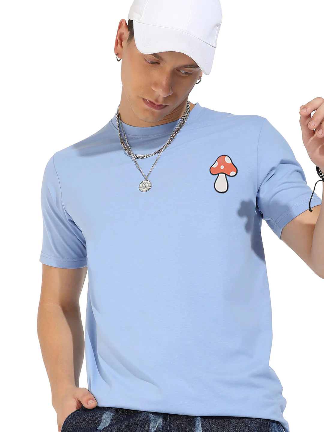 Icy Blue Basic Regular Fit T-Shirt - Image 2