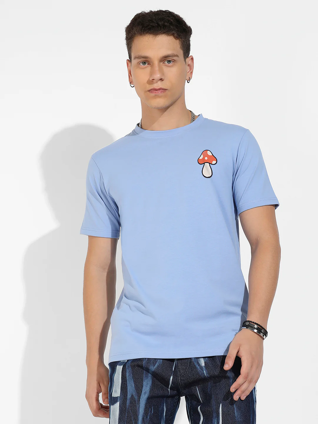 Icy Blue Basic Regular Fit T-Shirt - Image 3