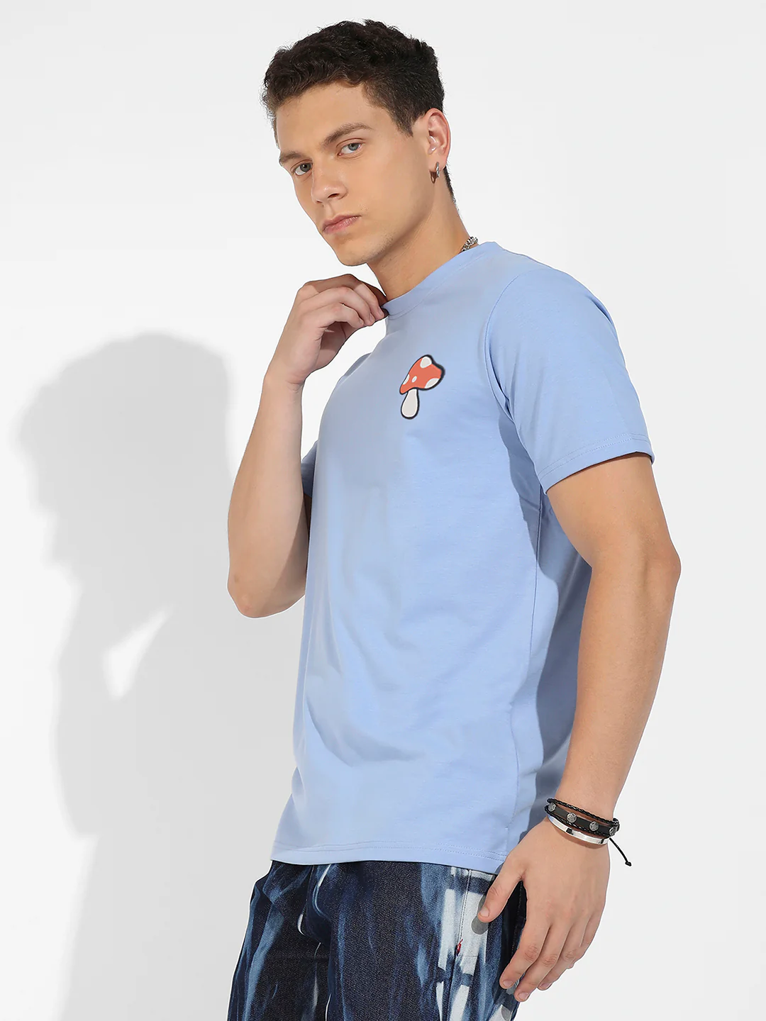Icy Blue Basic Regular Fit T-Shirt - Image 4