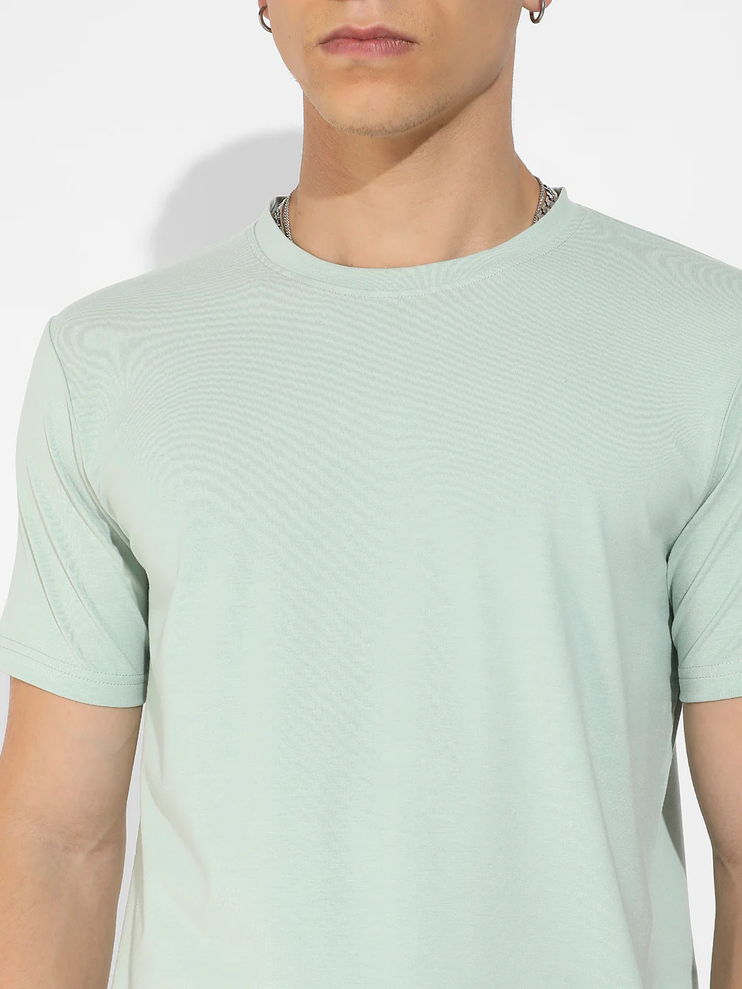 Sage Green Basic Regular Fit T-Shirt - Image 7