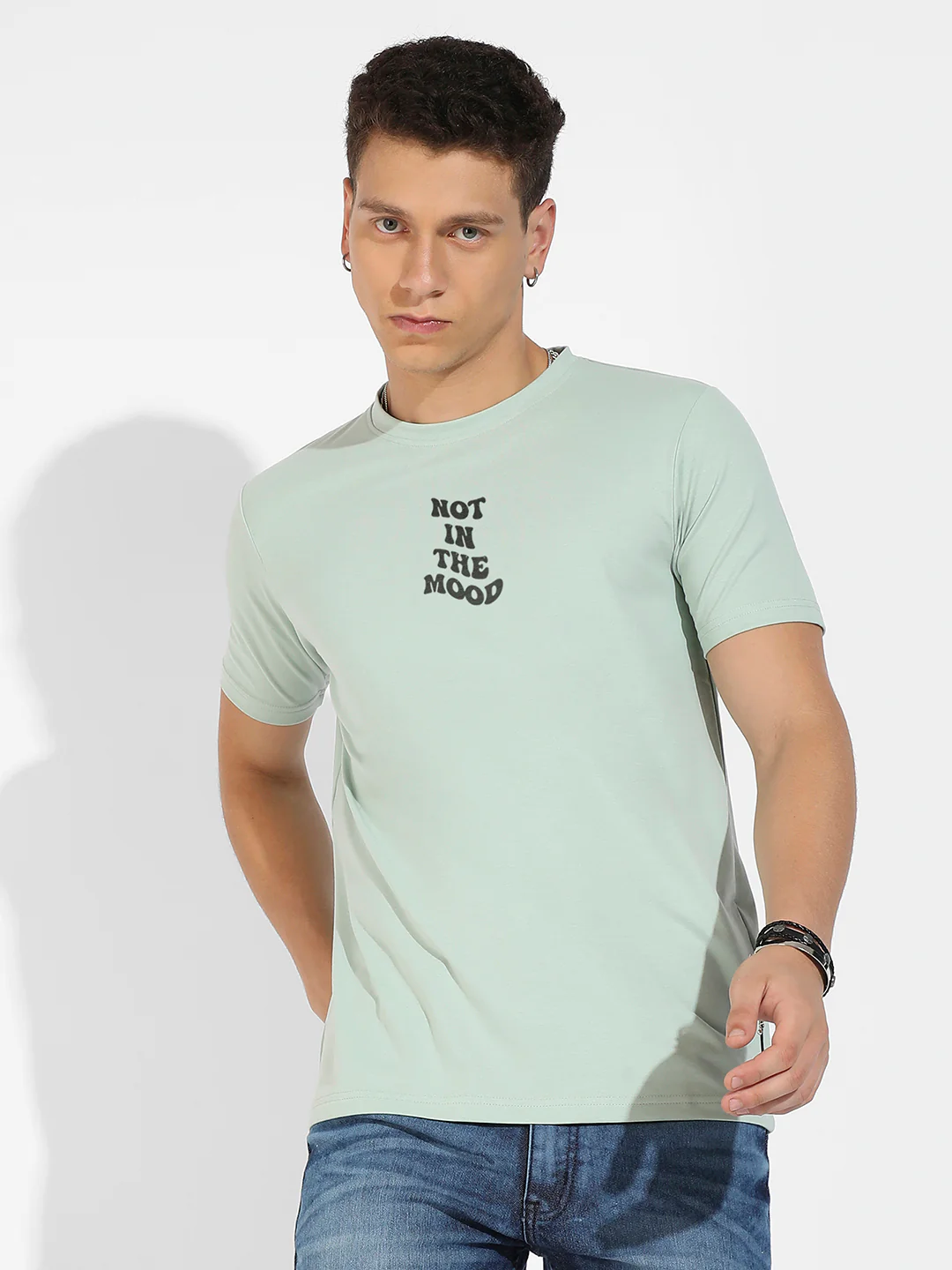 Sage Green Basic Regular Fit T-Shirt - Image 3