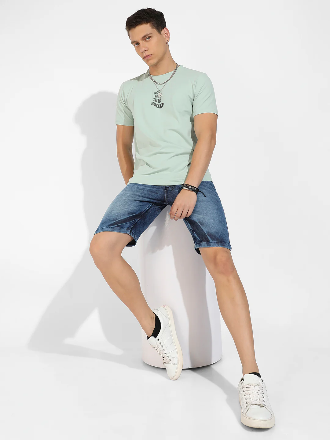 Sage Green Basic Regular Fit T-Shirt - Image 6