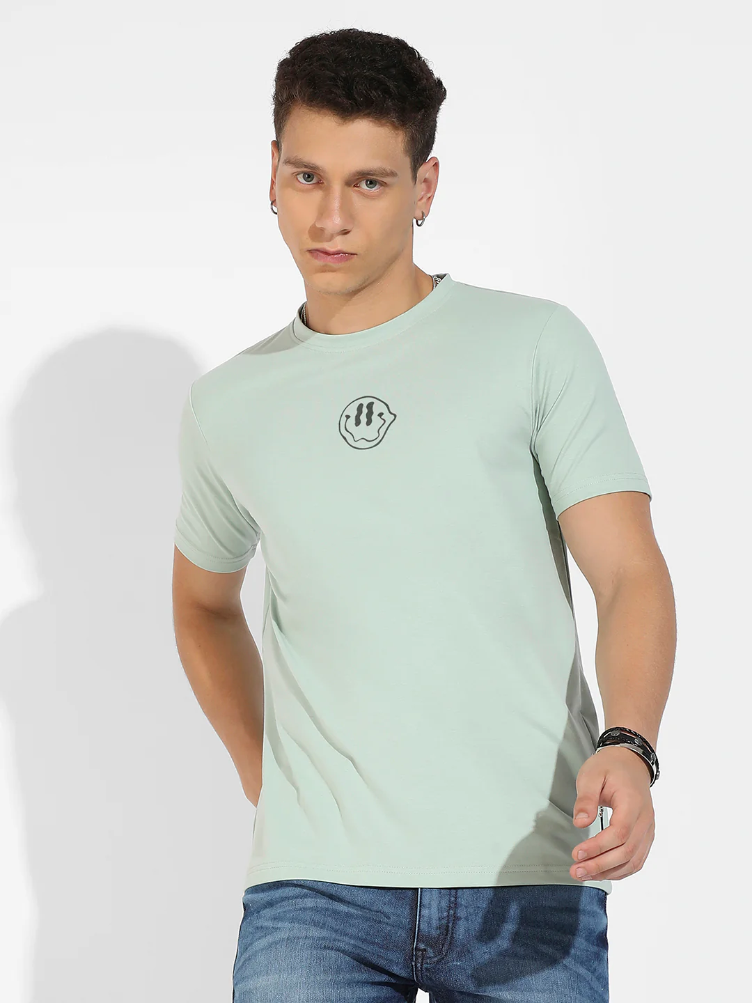 Sage Green Basic Regular Fit T-Shirt - Image 3