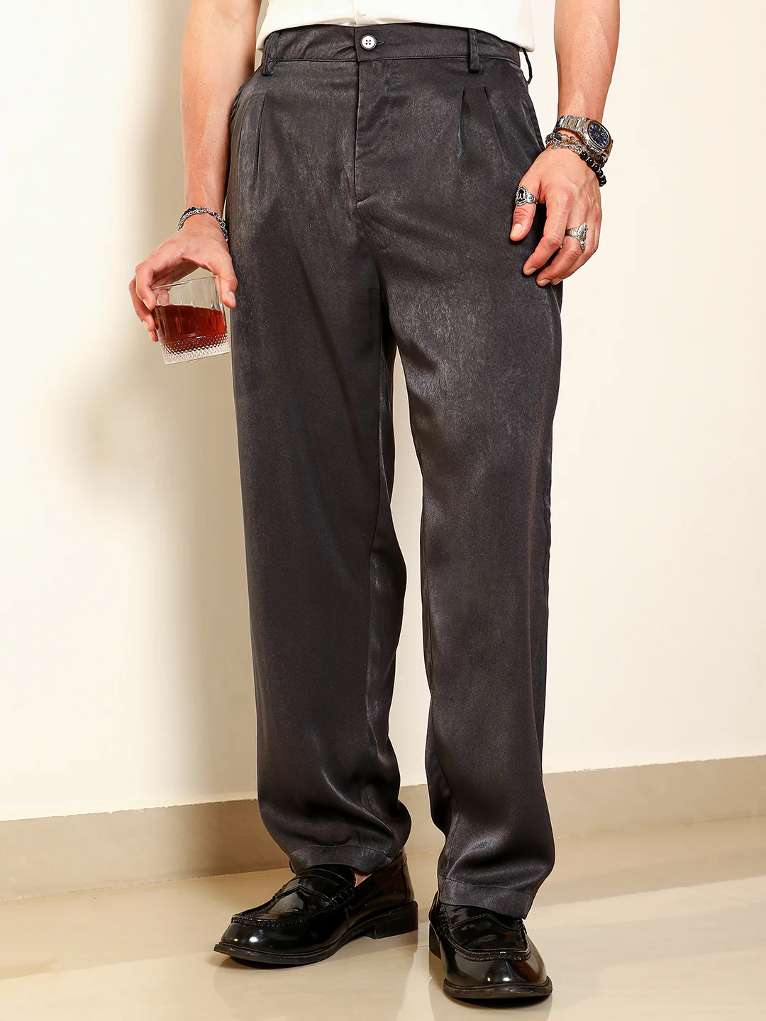 Lightweight - Black Pleated Trousers - Image 9