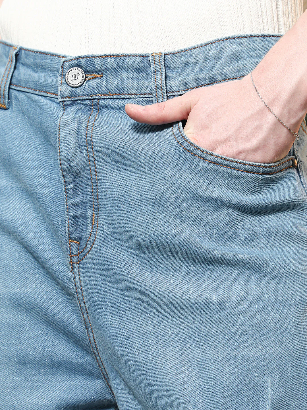 Distressed Light Blue Denim Jeans - Image 7