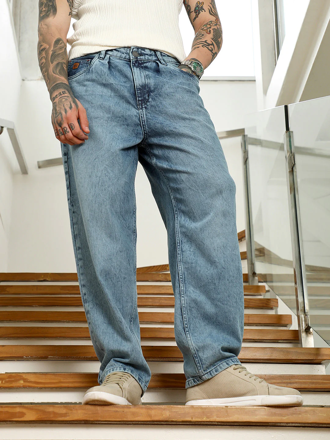 Relaxed Fit Blue Jeans - Image 2