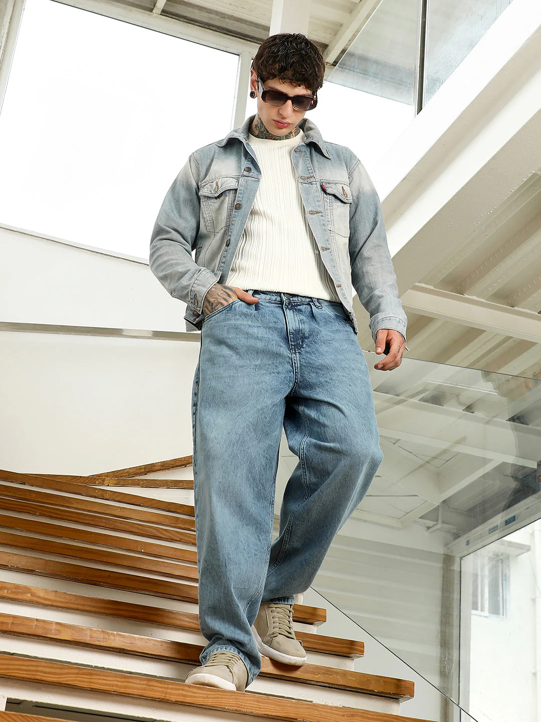Relaxed Fit Blue Jeans - Image 6