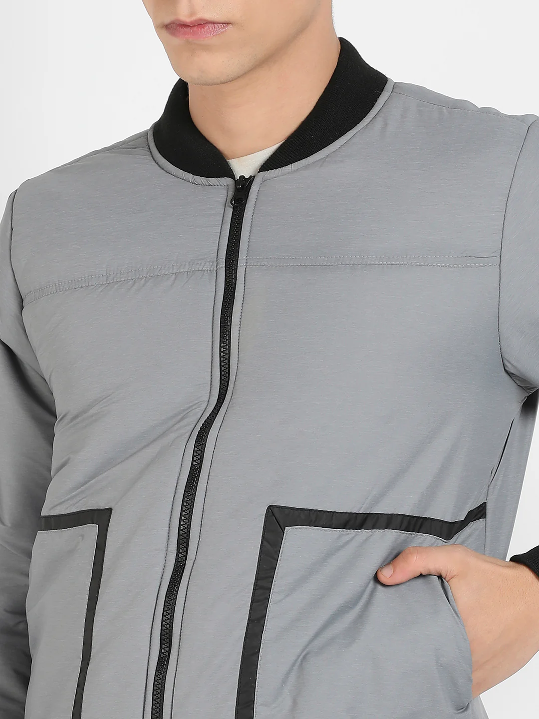 Zip-Front Puffer Jacket With Contrast Detail - Image 7