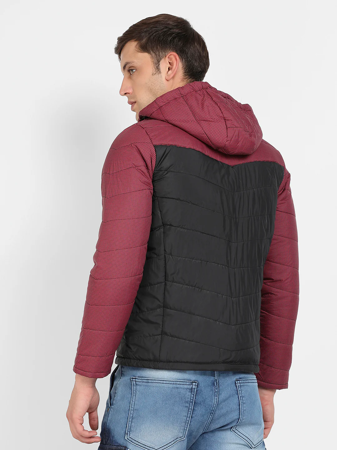 Micro-Checkered Quilted Puffer Jacket - Image 4