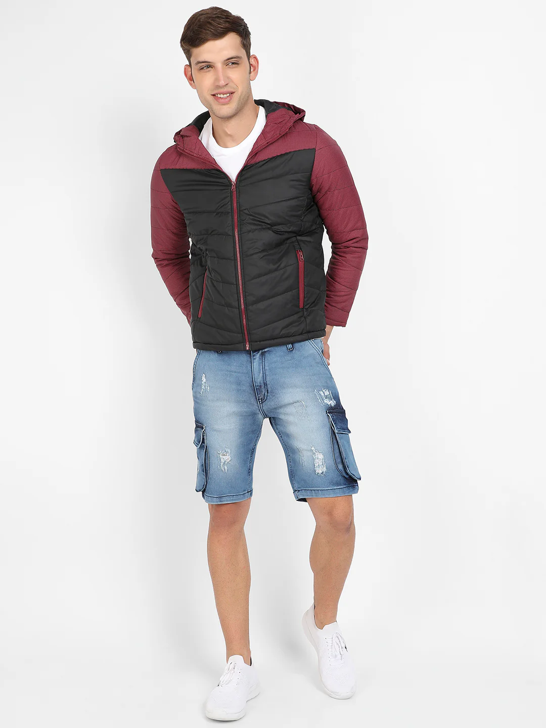 Micro-Checkered Quilted Puffer Jacket - Image 5