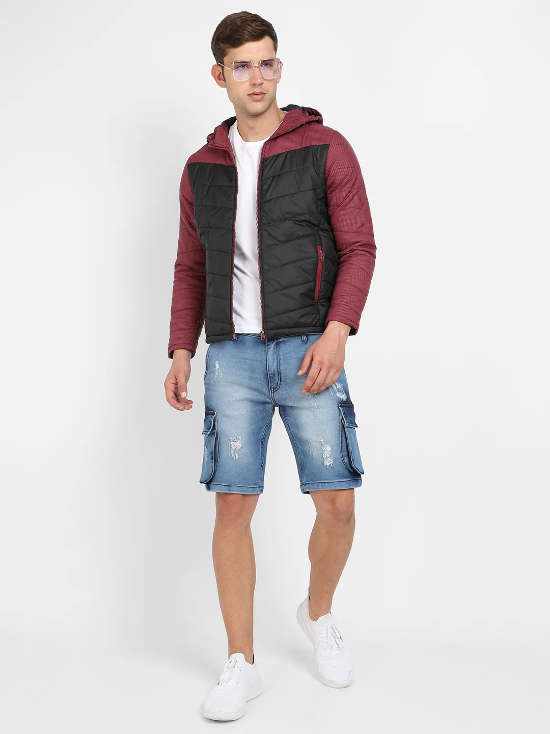 Micro-Checkered Quilted Puffer Jacket - Image 6