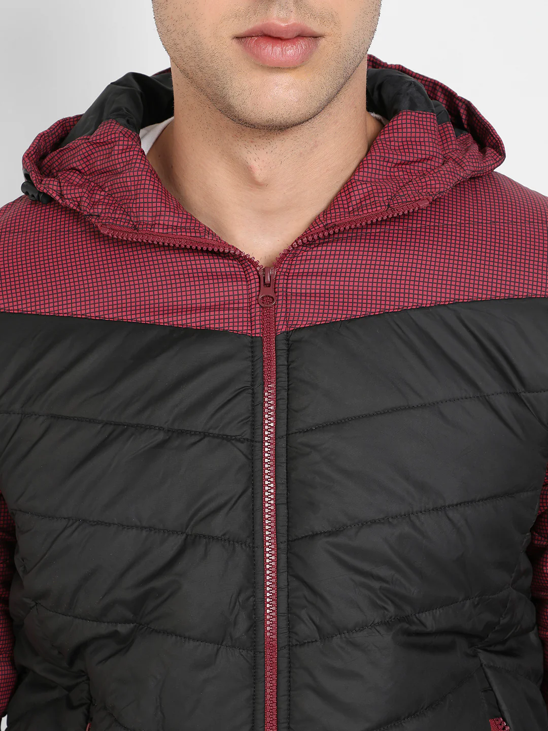 Micro-Checkered Quilted Puffer Jacket - Image 7
