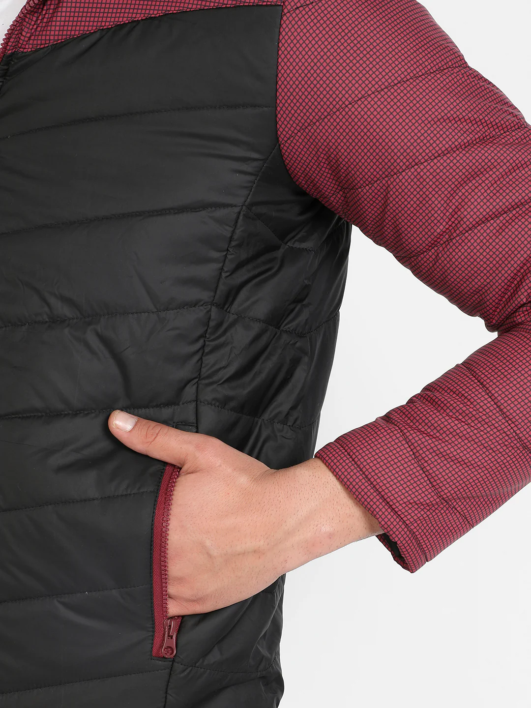 Micro-Checkered Quilted Puffer Jacket - Image 8