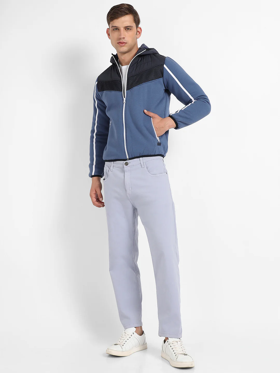 Contrast Panel Puffer Jacket With Insert Pocket - Image 5