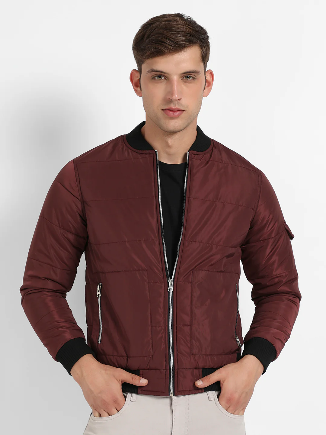 Puffer Jacket With Contrast Hem - Image 2