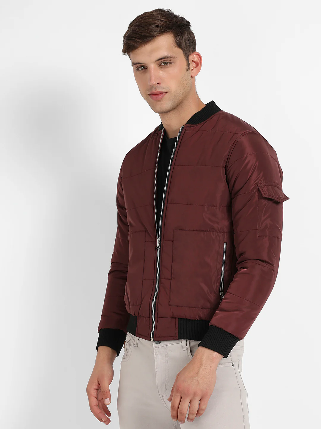 Puffer Jacket With Contrast Hem - Image 3