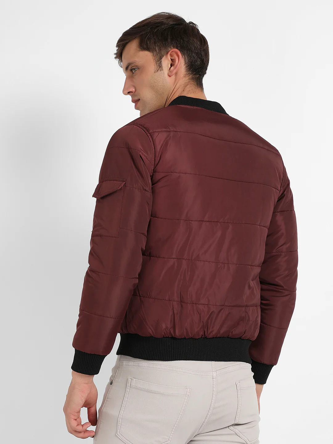 Puffer Jacket With Contrast Hem - Image 4