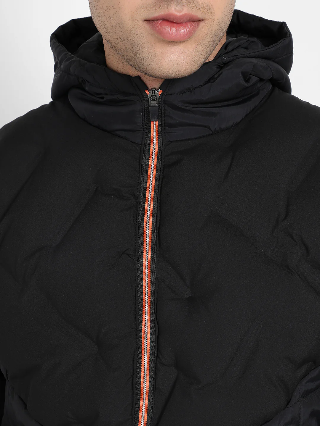 Puffer Jacket With Contrast Zipper - Image 7