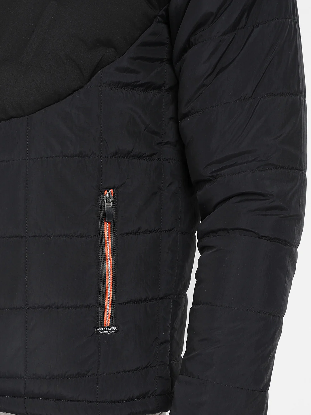 Puffer Jacket With Contrast Zipper - Image 8