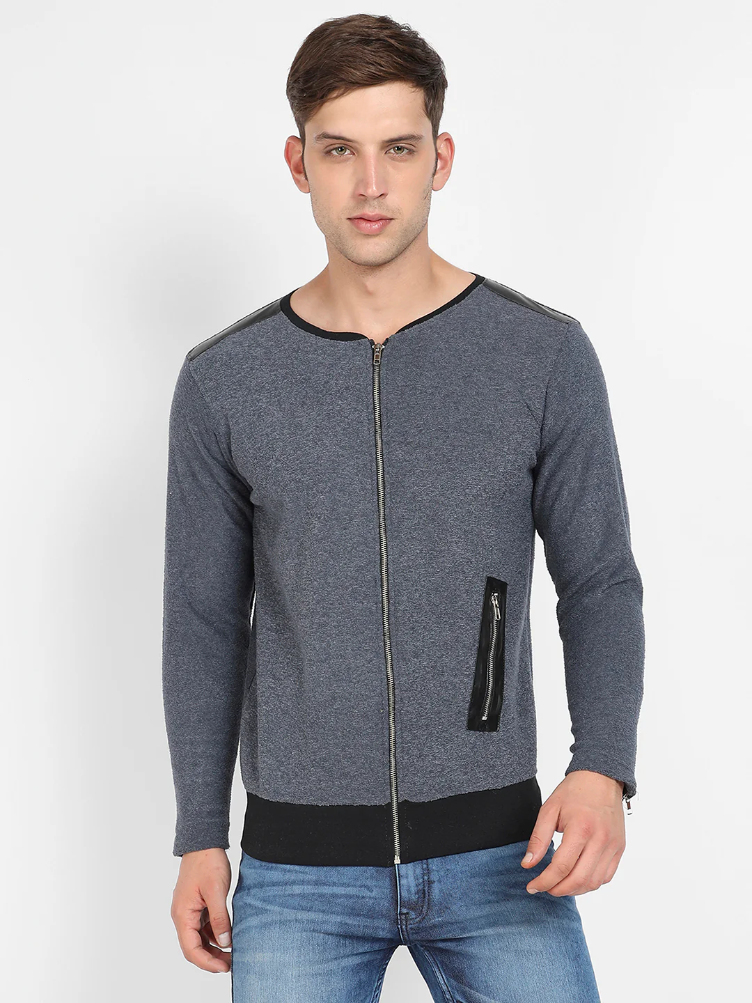 Zip-Front Heathered Jacket - Image 2